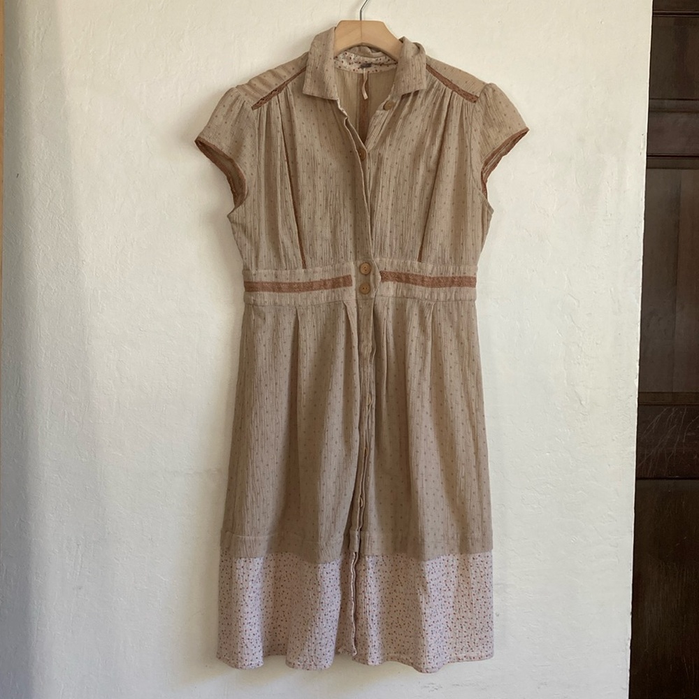 Free People short sleeve button down Prairie dress size 6